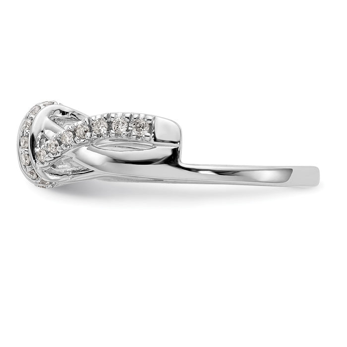 Buy Stylish 14K White Gold Criss-Cross Diamond Wrap Ring, 1/4 Carat-3