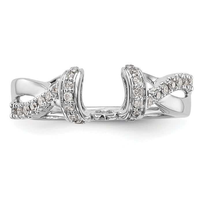 Buy Stylish 14K White Gold Criss-Cross Diamond Wrap Ring, 1/4 Carat-4