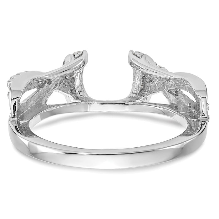 Buy Stylish 14K White Gold Criss-Cross Diamond Wrap Ring, 1/4 Carat-5