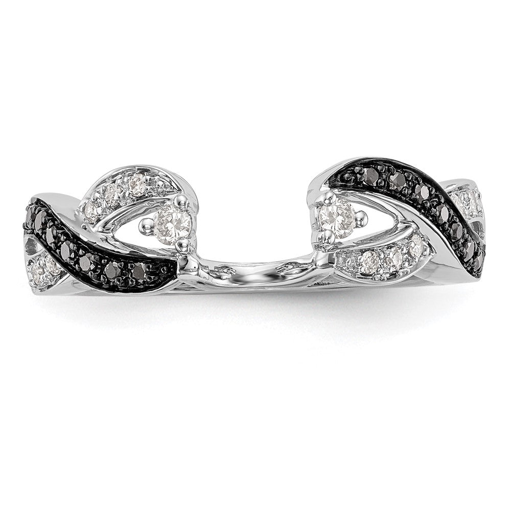 Buy Exclusive 14K White Gold Full Wrap Ring with 1/5 Carat Black & White Diamonds