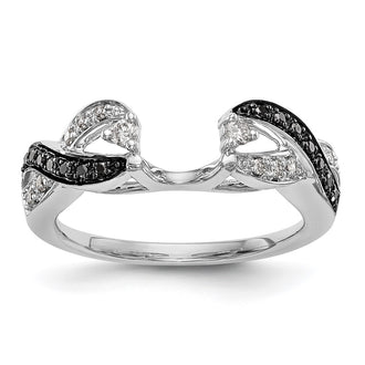 Buy Exclusive 14K White Gold Full Wrap Ring with 1/5 Carat Black & White Diamonds