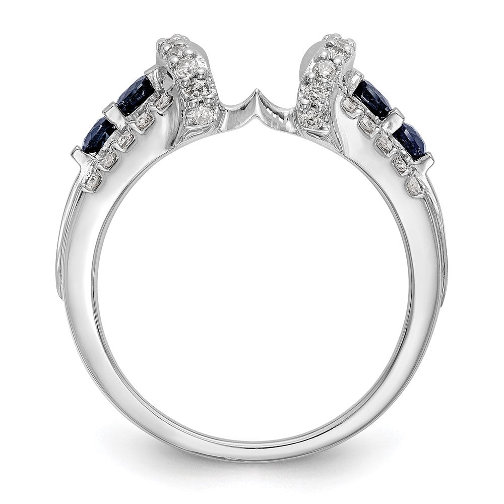Buy Exclusive 14K White Gold Diamond & Blue Sapphire Wrap Ring - 3/8 Carat, Stylish Value!