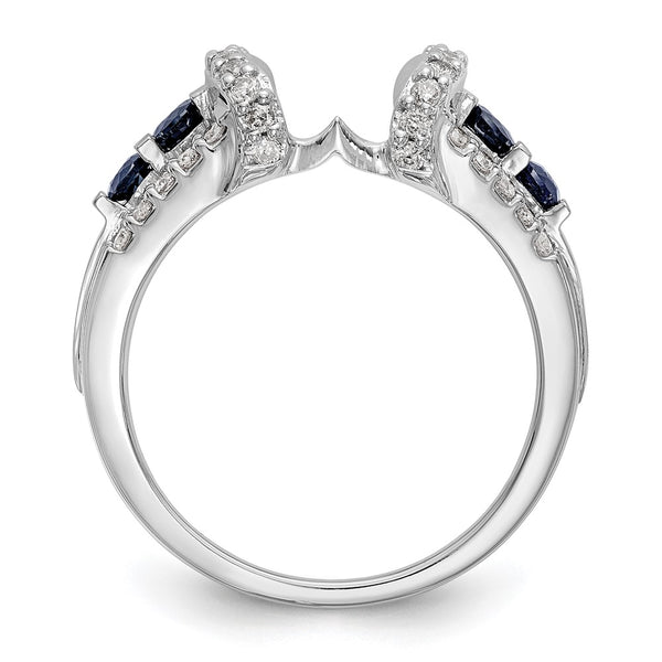 Buy Exclusive 14K White Gold Diamond & Blue Sapphire Wrap Ring - 3/8 Carat, Stylish Value!