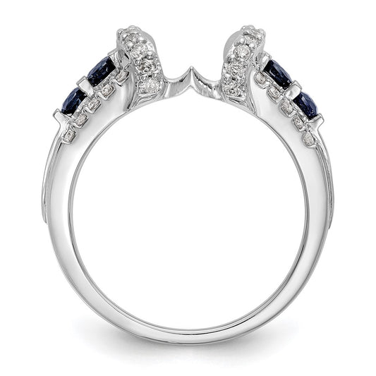 Buy Exclusive 14K White Gold Diamond & Blue Sapphire Wrap Ring - 3/8 Carat, Stylish Value!
