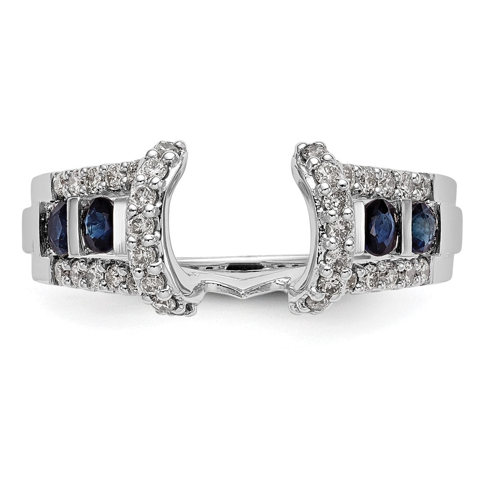 Buy Exclusive 14K White Gold Diamond & Blue Sapphire Wrap Ring - 3/8 Carat, Stylish Value!