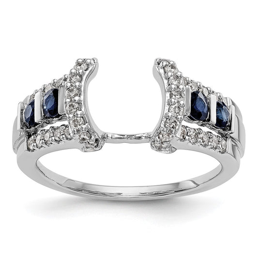 Buy Exclusive 14K White Gold Diamond & Blue Sapphire Wrap Ring - 3/8 Carat, Stylish Value!