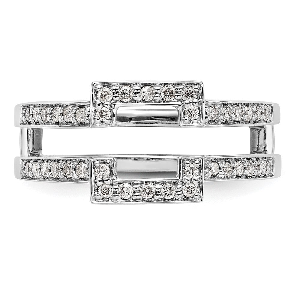 High-Quality 14K White Gold Diamond Ring Guard, 3/8 Carat Total Weight, Stylish