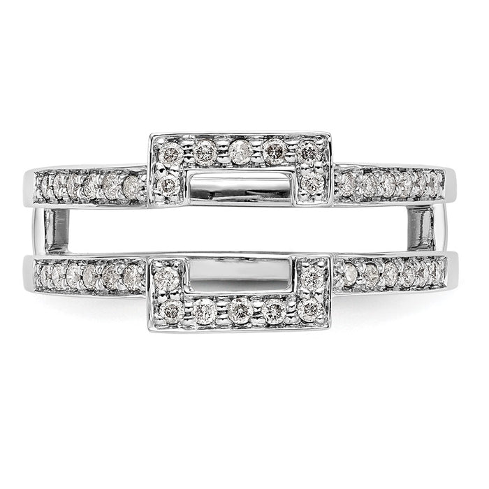High-Quality 14K White Gold Diamond Ring Guard, 3/8 Carat Total Weight, Stylish-4