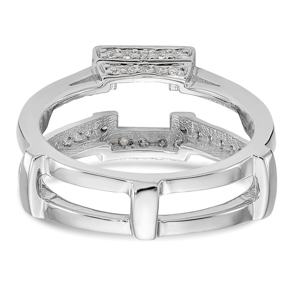 High-Quality 14K White Gold Diamond Ring Guard, 3/8 Carat Total Weight, Stylish