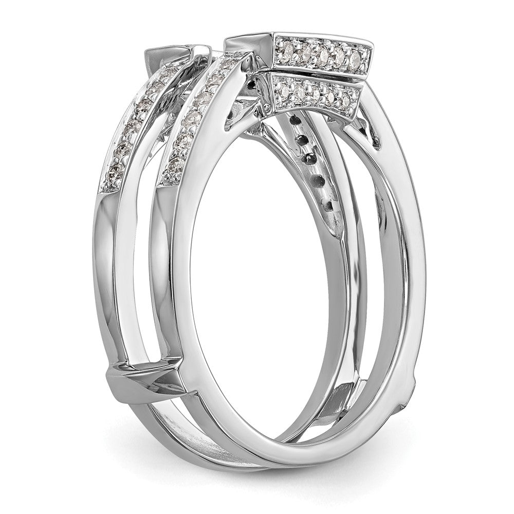 High-Quality 14K White Gold Diamond Ring Guard, 3/8 Carat Total Weight, Stylish