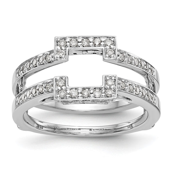 14K White Gold Diamond Ring Guard, 3/8 Carat Total Weight
