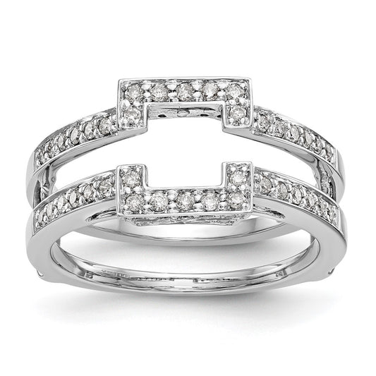 High-Quality 14K White Gold Diamond Ring Guard, 3/8 Carat Total Weight, Stylish