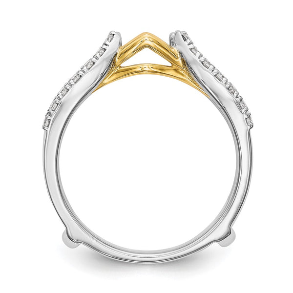 14K Two-Tone Diamond Ring Guard - 1/4 Carat Total Weight