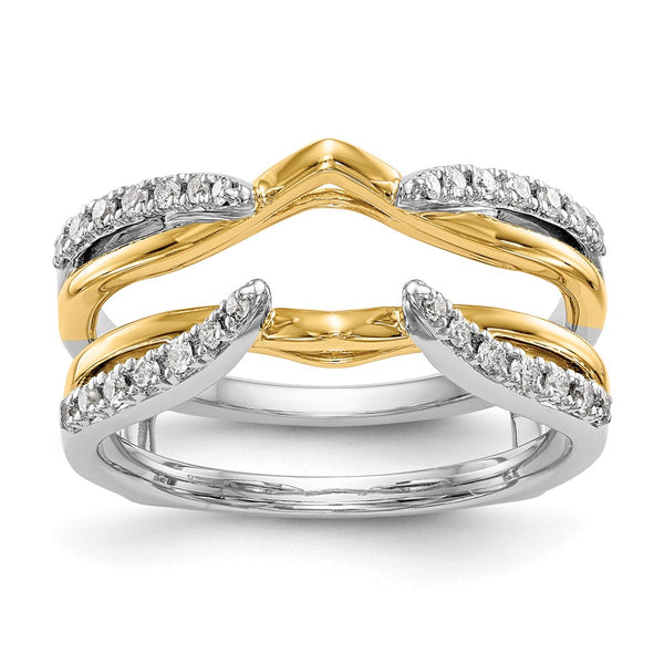 14K Two-Tone Diamond Ring Guard - 1/4 Carat Total Weight
