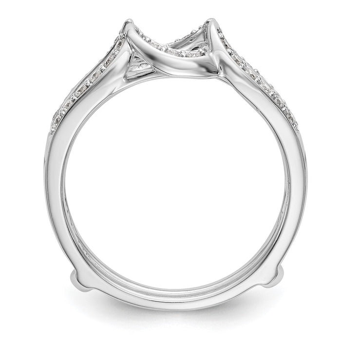 High-Quality 14K White Gold Diamond Ring Guard, 1/3 Carat Total Weight - Stylish Value!-2