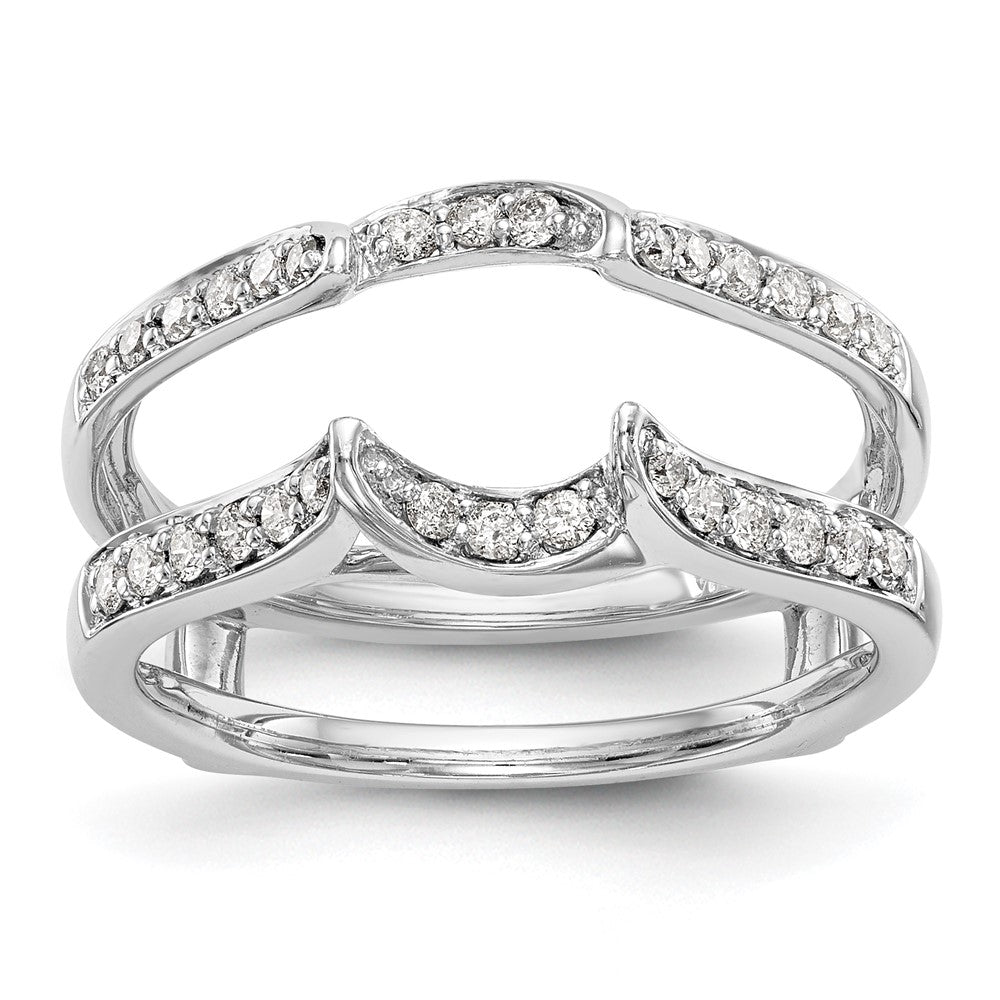 High-Quality 14K White Gold Diamond Ring Guard, 1/3 Carat Total Weight - Stylish Value!