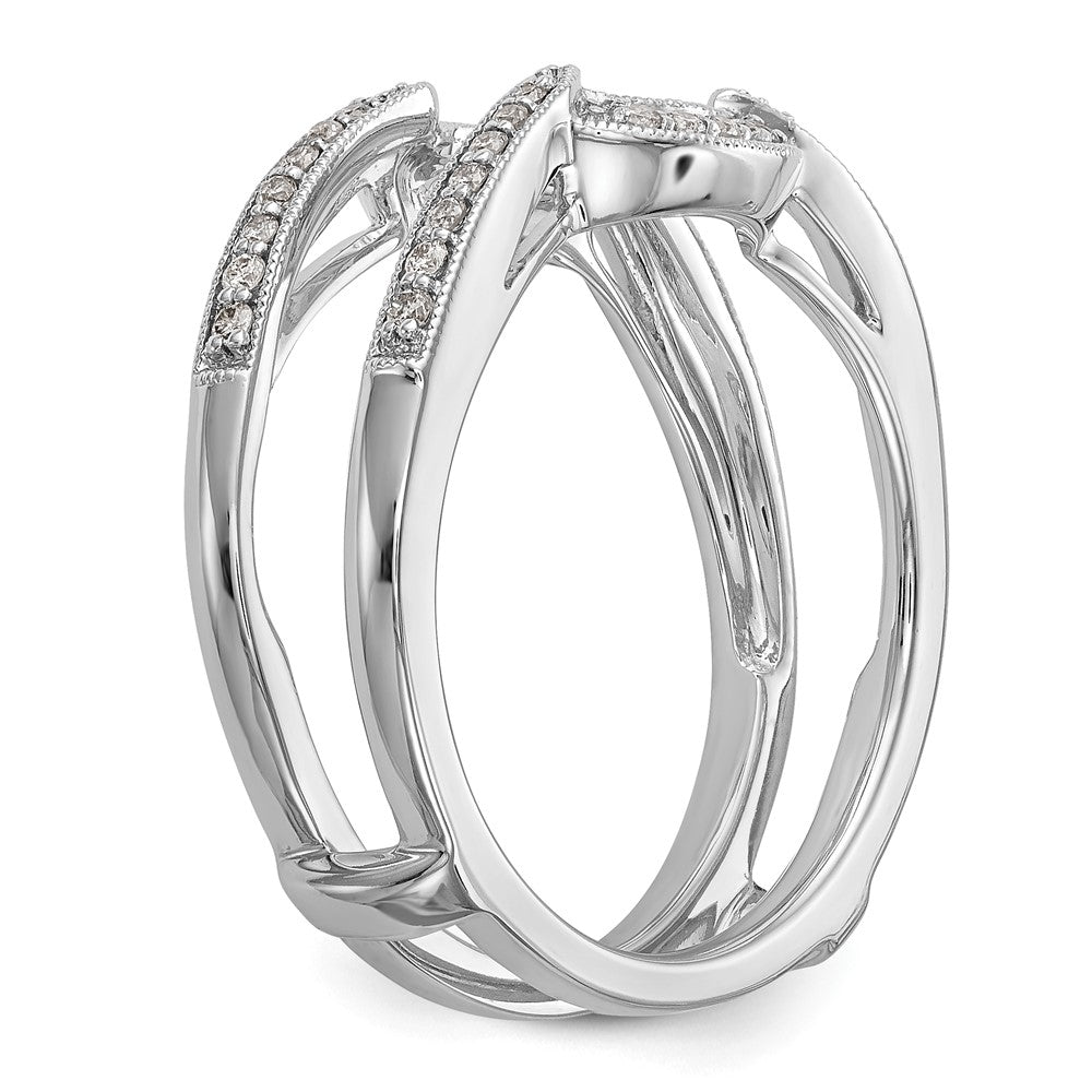 High-Quality 14K White Gold Diamond Ring Guard - 1/5 Carat, Stylish Value!