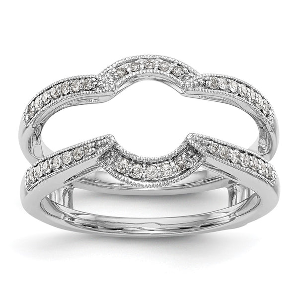 High-Quality 14K White Gold Diamond Ring Guard - 1/5 Carat, Stylish Value!