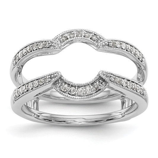 High-Quality 14K White Gold Diamond Ring Guard - 1/5 Carat, Stylish Value!