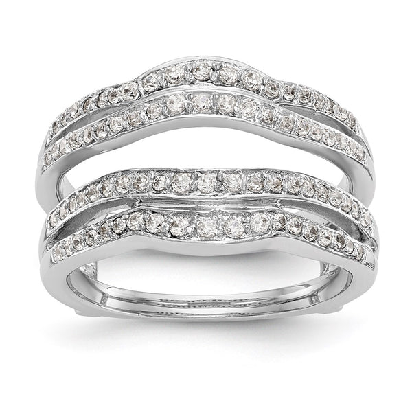 14K White Gold 1/2 Carat Diamond Full Ring Guard - Style GR1-1034583