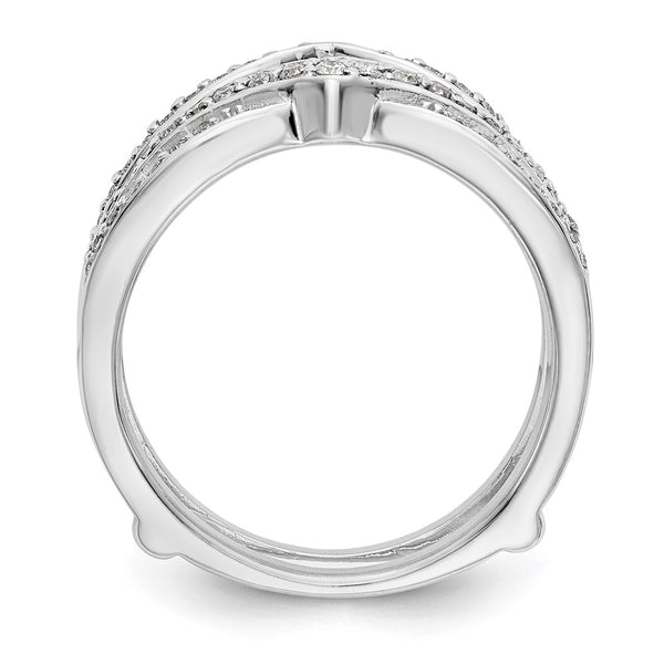 14K White Gold 1/2 Carat Diamond Full Ring Guard - Style GR1-1034587