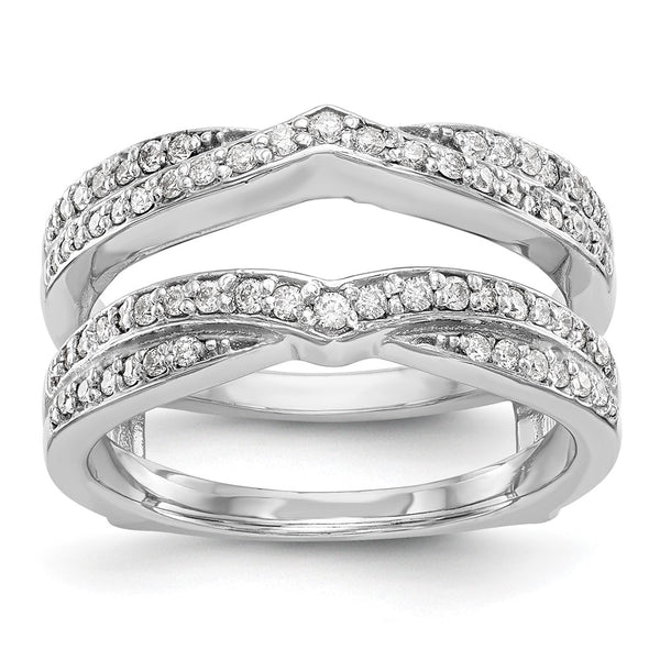 14K White Gold 1/2 Carat Diamond Full Ring Guard - Style GR1-1034587