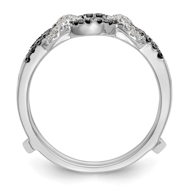 14K White Gold Ring Guard with 1/3 Carat Black & White Diamonds