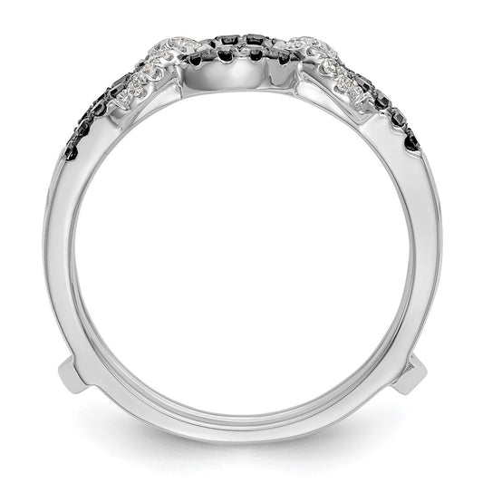 Buy Exclusive 14K White Gold Ring Guard with 1/3 Carat Black & White Diamonds