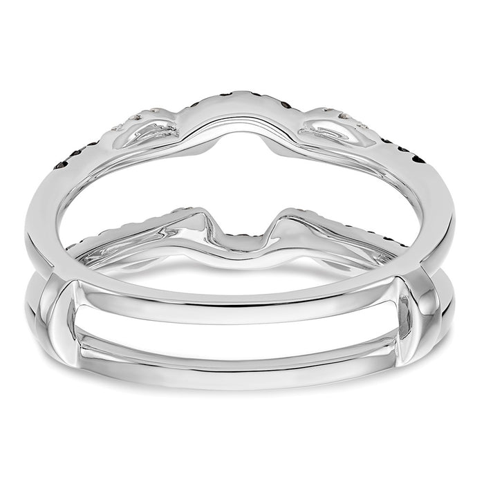 Buy Exclusive 14K White Gold Ring Guard with 1/3 Carat Black & White Diamonds-5