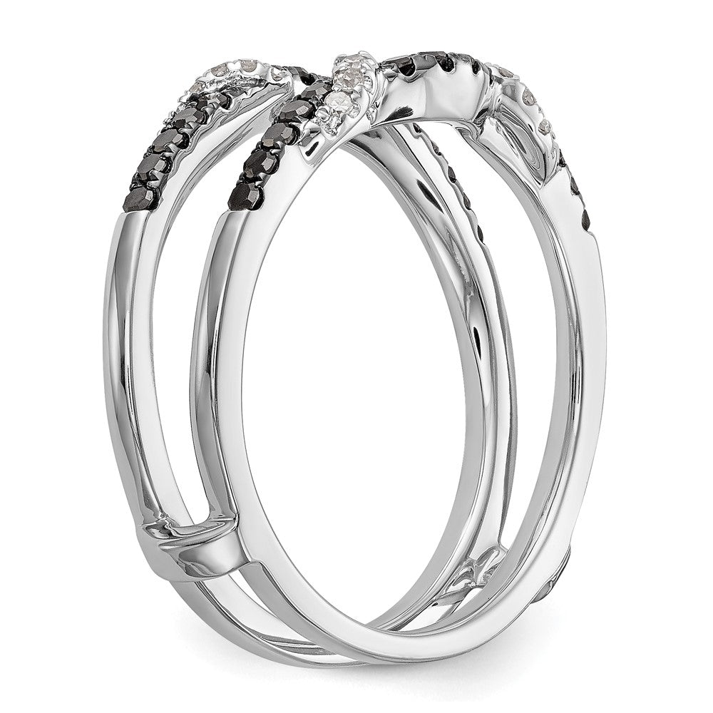 Buy Exclusive 14K White Gold Ring Guard with 1/3 Carat Black & White Diamonds