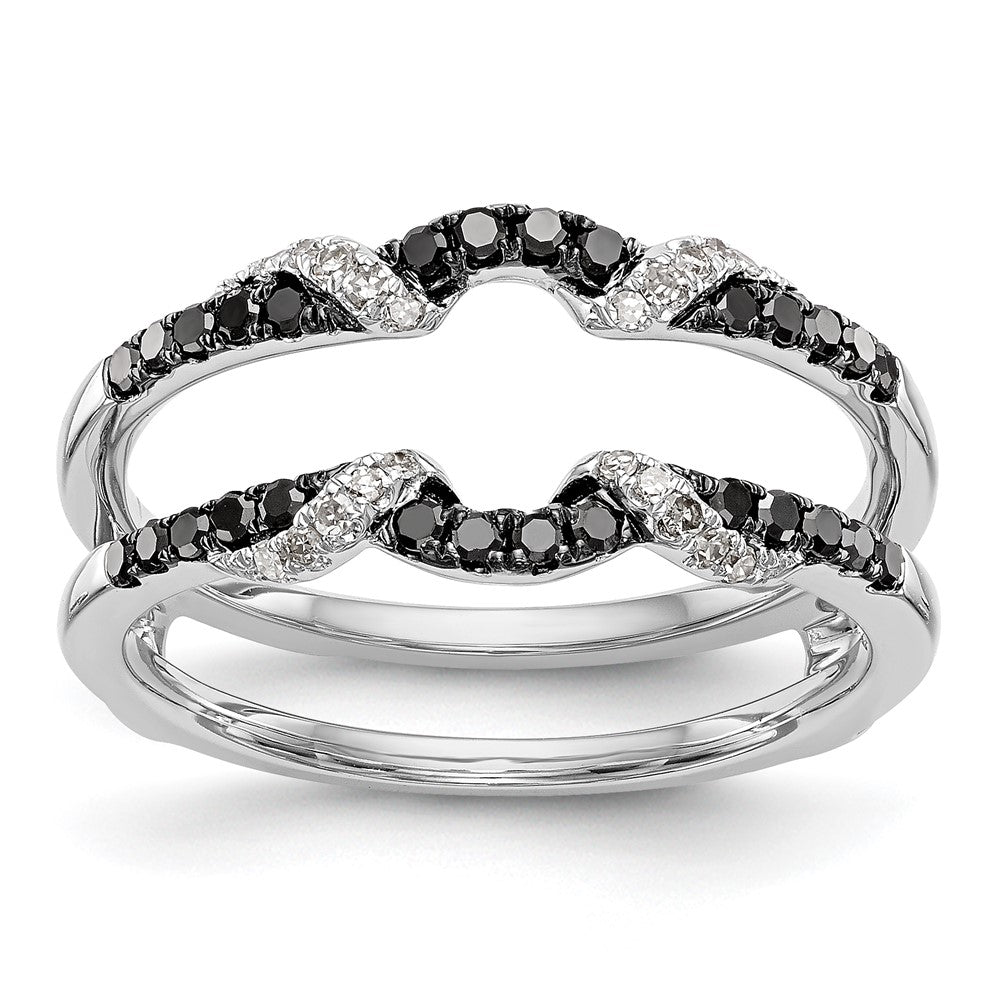 Buy Exclusive 14K White Gold Ring Guard with 1/3 Carat Black & White Diamonds