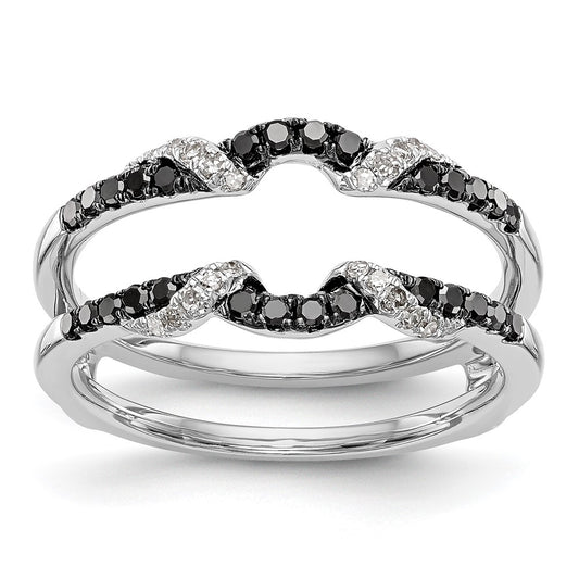 Buy Exclusive 14K White Gold Ring Guard with 1/3 Carat Black & White Diamonds
