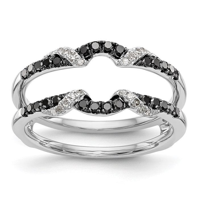 Buy Exclusive 14K White Gold Ring Guard with 1/3 Carat Black & White Diamonds-1