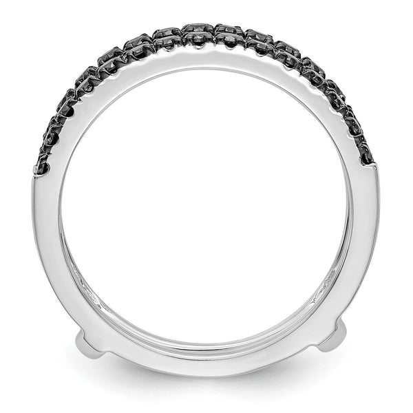 14K White Gold 1/2 Carat Black Diamond Ring Guard