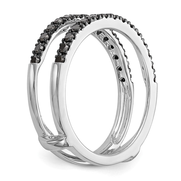 Buy Exclusive 14K White Gold 1/2 Carat Black Diamond Ring Guard - Stylish Value!-6