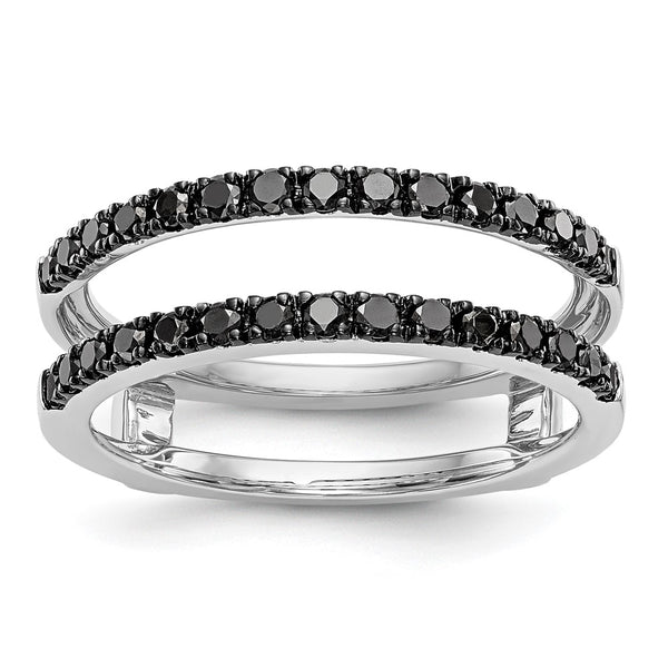 14K White Gold 1/2 Carat Black Diamond Ring Guard