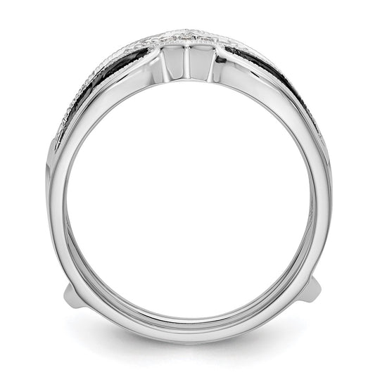 Buy Luxury 14K White Gold 3/4 Carat Black & White Diamond Ring Guard