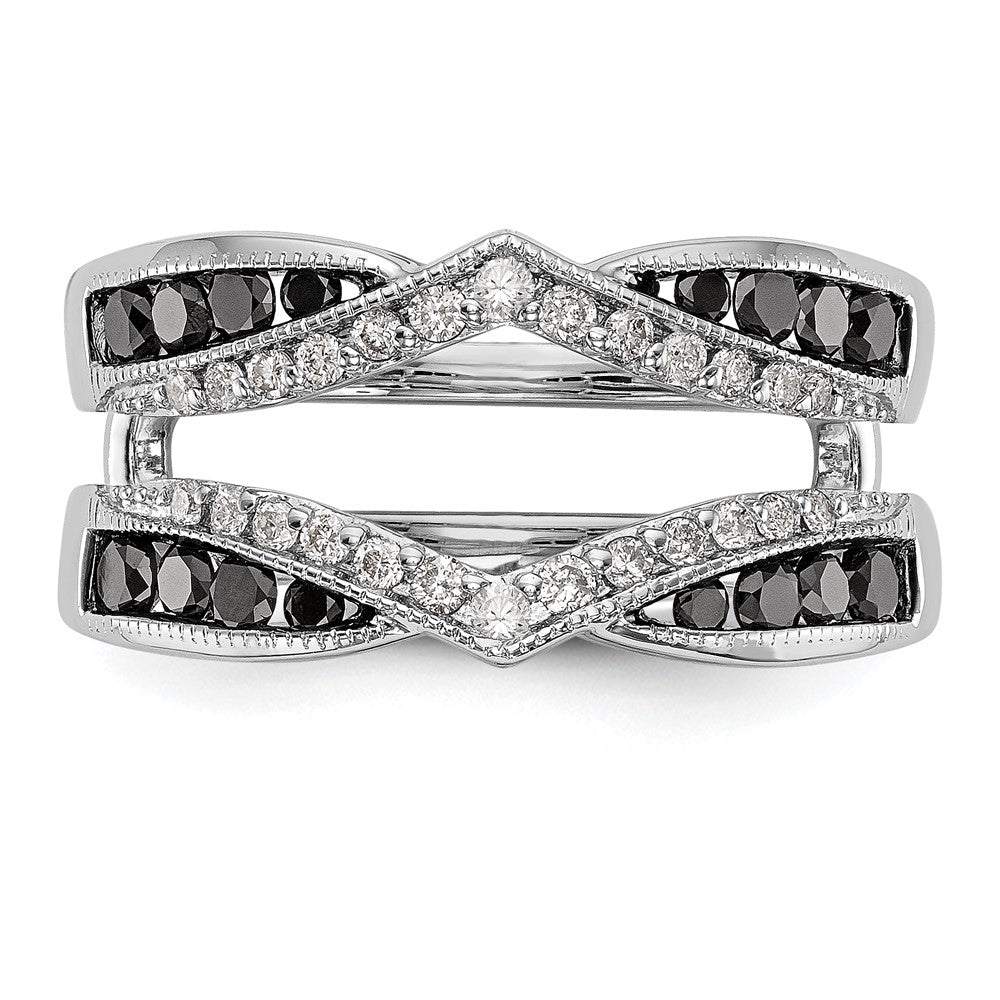 Buy Luxury 14K White Gold 3/4 Carat Black & White Diamond Ring Guard