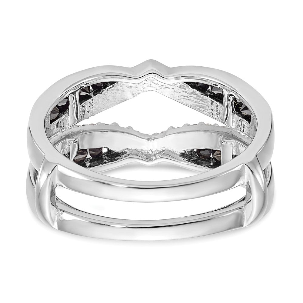 Buy Luxury 14K White Gold 3/4 Carat Black & White Diamond Ring Guard