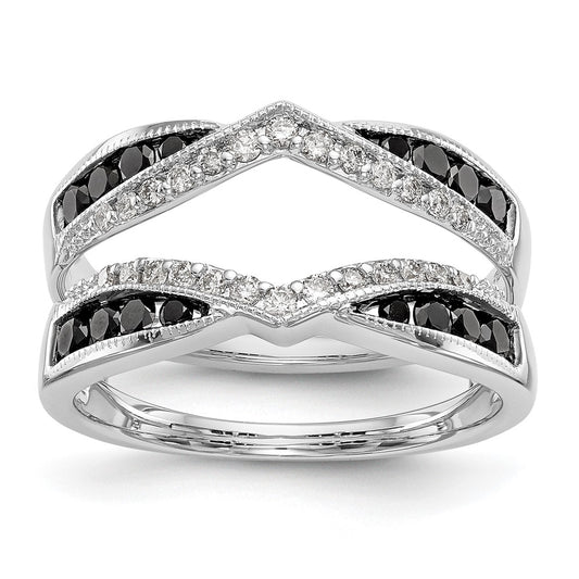 Buy Luxury 14K White Gold 3/4 Carat Black & White Diamond Ring Guard