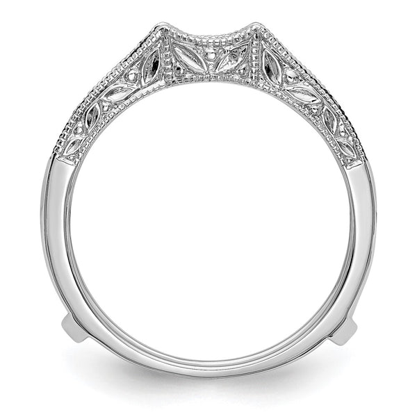 14K White Gold Ring Guard - 1/4 Carat Blue White Diamonds