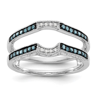 Buy Stylish 14K White Gold Ring Guard - 1/4 Carat Blue & White Diamonds