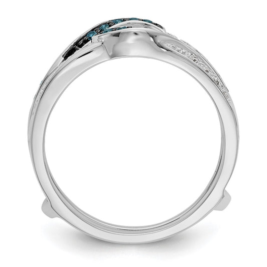 Buy 14K White Gold 1/5 Carat Blue & White Diamond Ring Guard - Luxury Design
