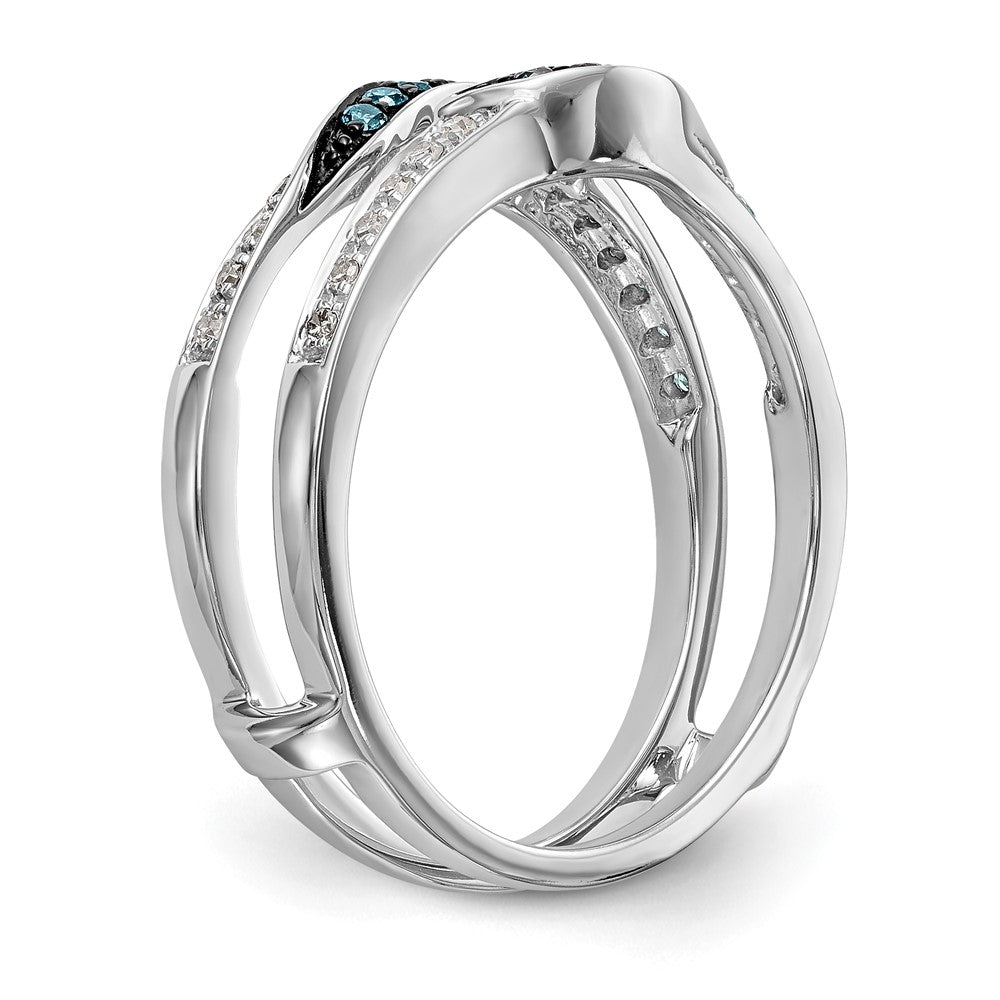 Buy 14K White Gold 1/5 Carat Blue & White Diamond Ring Guard - Luxury Design