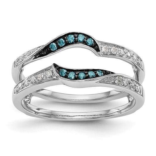 Buy 14K White Gold 1/5 Carat Blue & White Diamond Ring Guard - Luxury Design