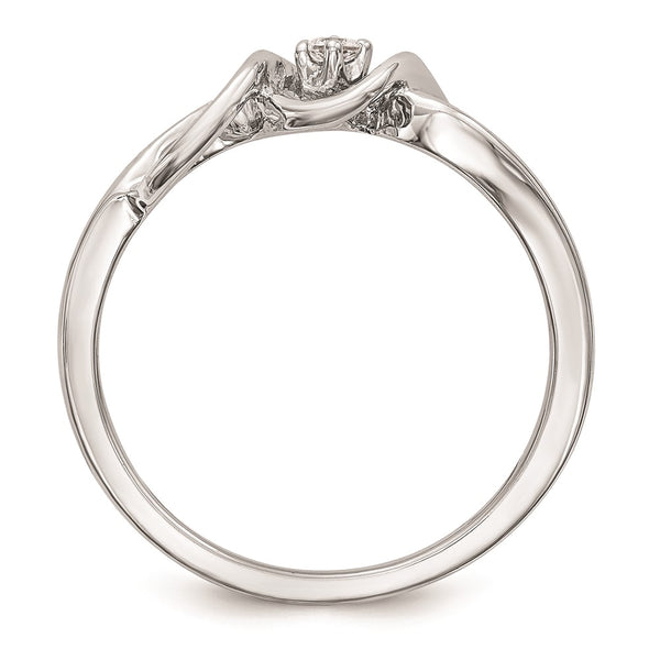 14K White Gold Engagement Ring - 1/20 Carat Diamond