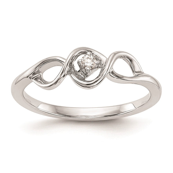 14K White Gold Engagement Ring - 1/20 Carat Diamond