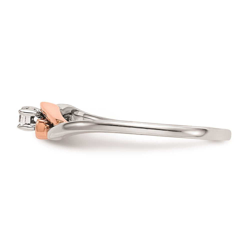 Exclusive 14K White & Rose Gold Engagement Ring - 1/20 Carat Diamond, Stylish Value
