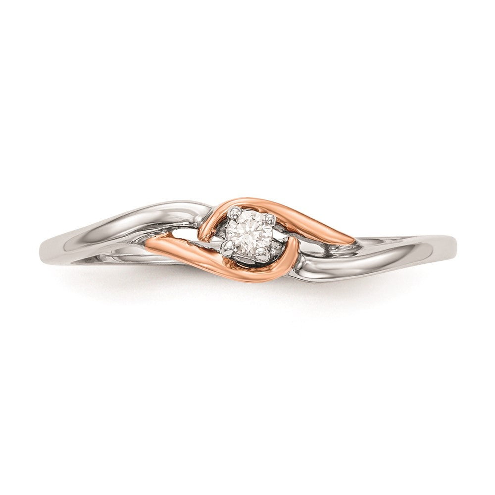 Exclusive 14K White & Rose Gold Engagement Ring - 1/20 Carat Diamond, Stylish Value