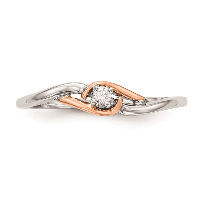 Exclusive 14K White & Rose Gold Engagement Ring - 1/20 Carat Diamond, Stylish Value-4